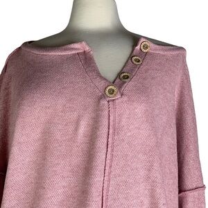 BiBi Dusty Rose 4 Button Henley Women’s Long Sleeve New Without Tags Size L/XL